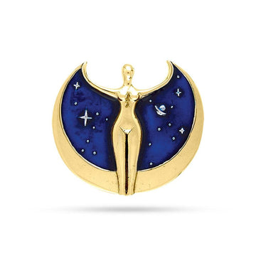 Oberon Zell Astra Star Goddess Pendant with Enamel GTP3198 - Jewelry